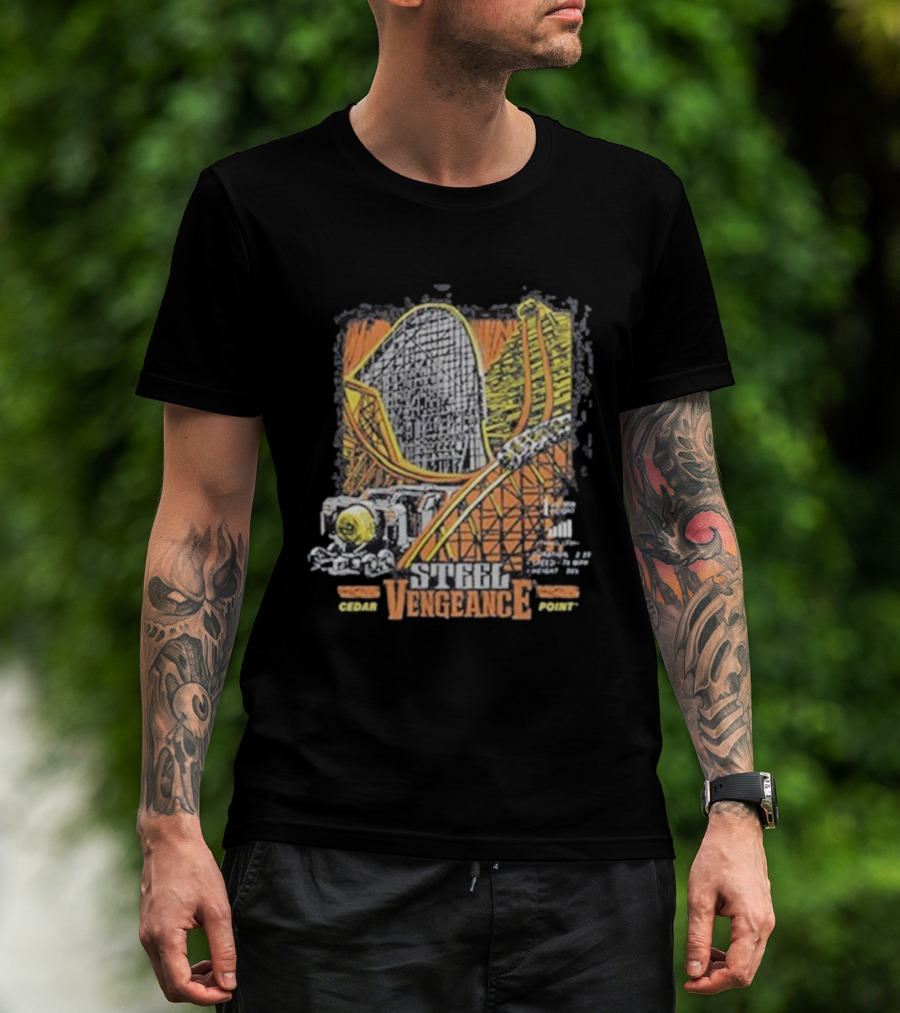Steel Vengeance Cedar Point Coaster Stamp Roller Ride T-Shirt