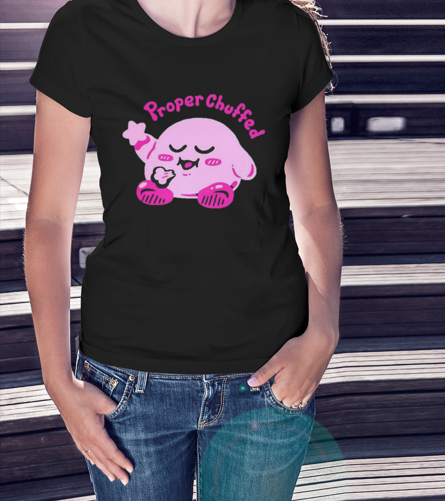 Kirby Proper Chuffed Happy Pink Character T-Shirt