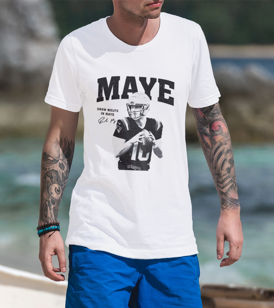 New England Patriots NFL Football Snow Melts In Maye Signature Apparel T-Shirt