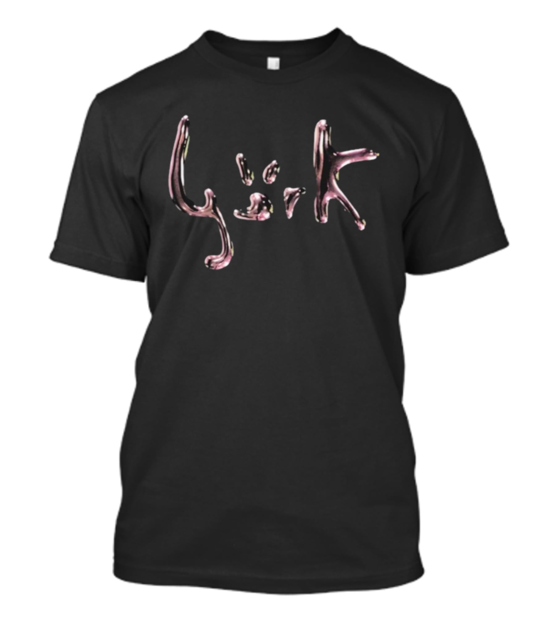 Björk Bubble Text Metallic Texture T-Shirt