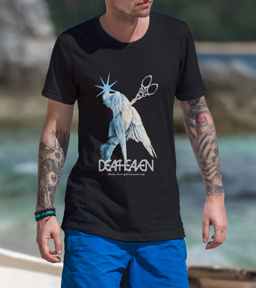 Deafheaven Barcelona November 20 2025 San Francisco CA Scissors Bird Statue Gothic Art T-Shirt