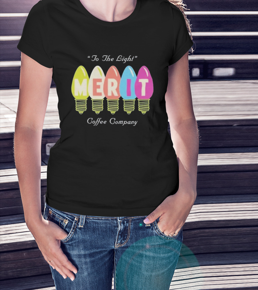 Merit Coffee Company Lightbulb Colors Be The Light T-Shirt