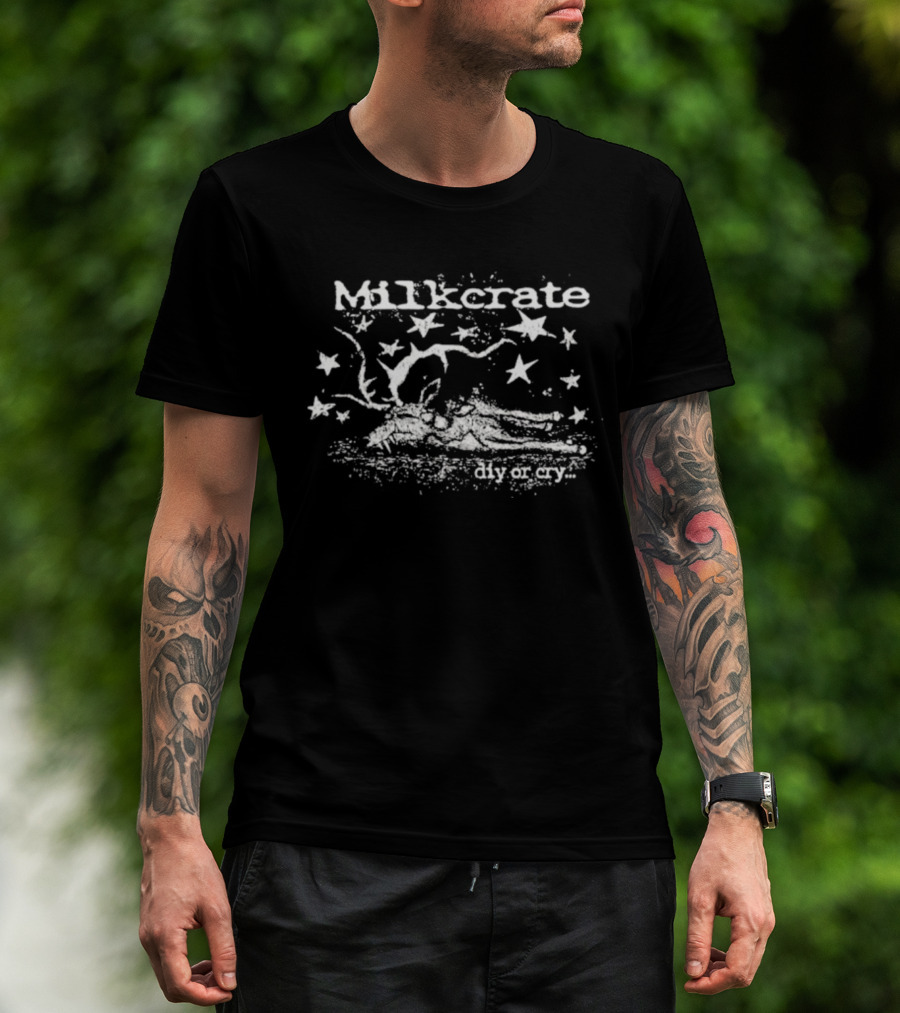 Milkcrate Space Woodland Scene With Stars Diy Or Cry T-Shirt