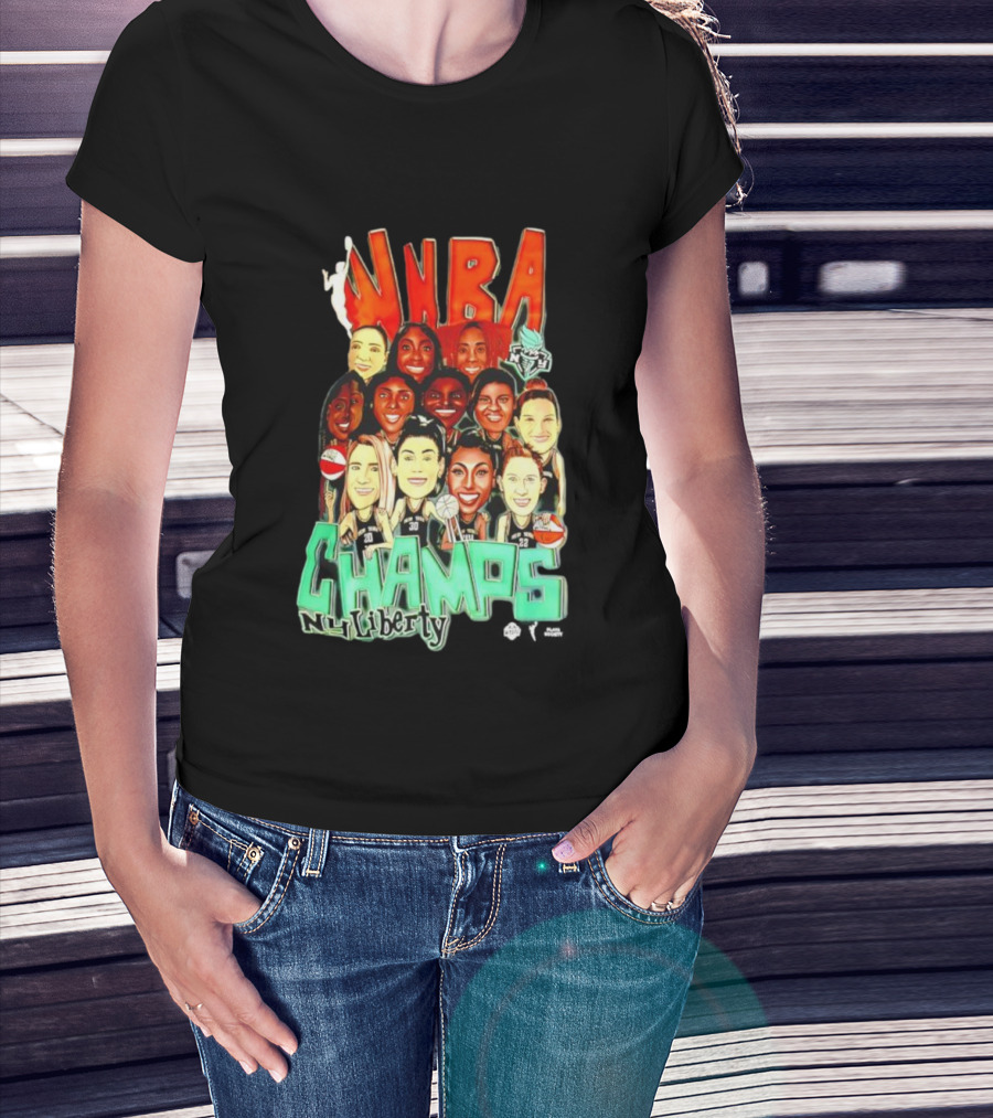 New York Liberty WNBA Champs 2024 Team Celebration T-Shirt
