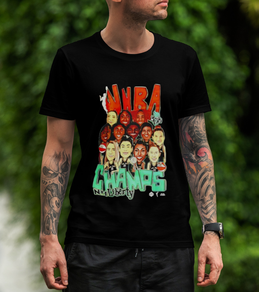 New York Liberty WNBA Champs 2024 Team Celebration T-Shirt