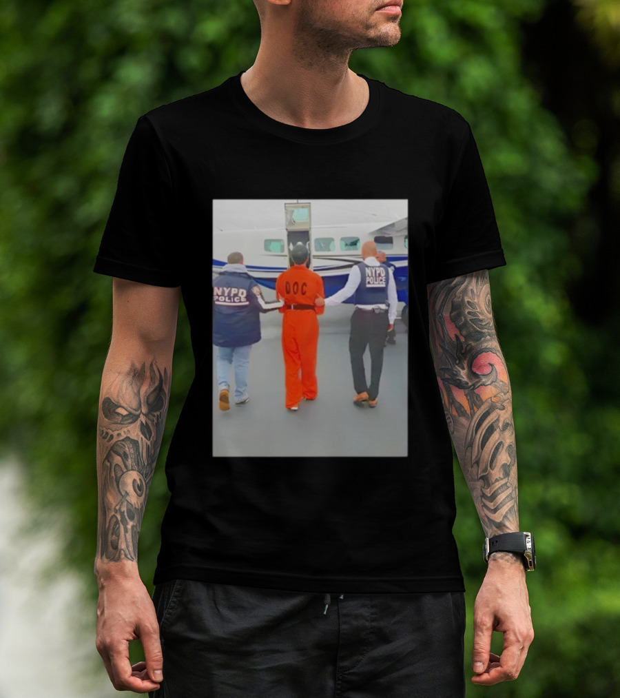 NYC Luigi Mangione NYPD Helicopter Escort DOC Inmate T-Shirt