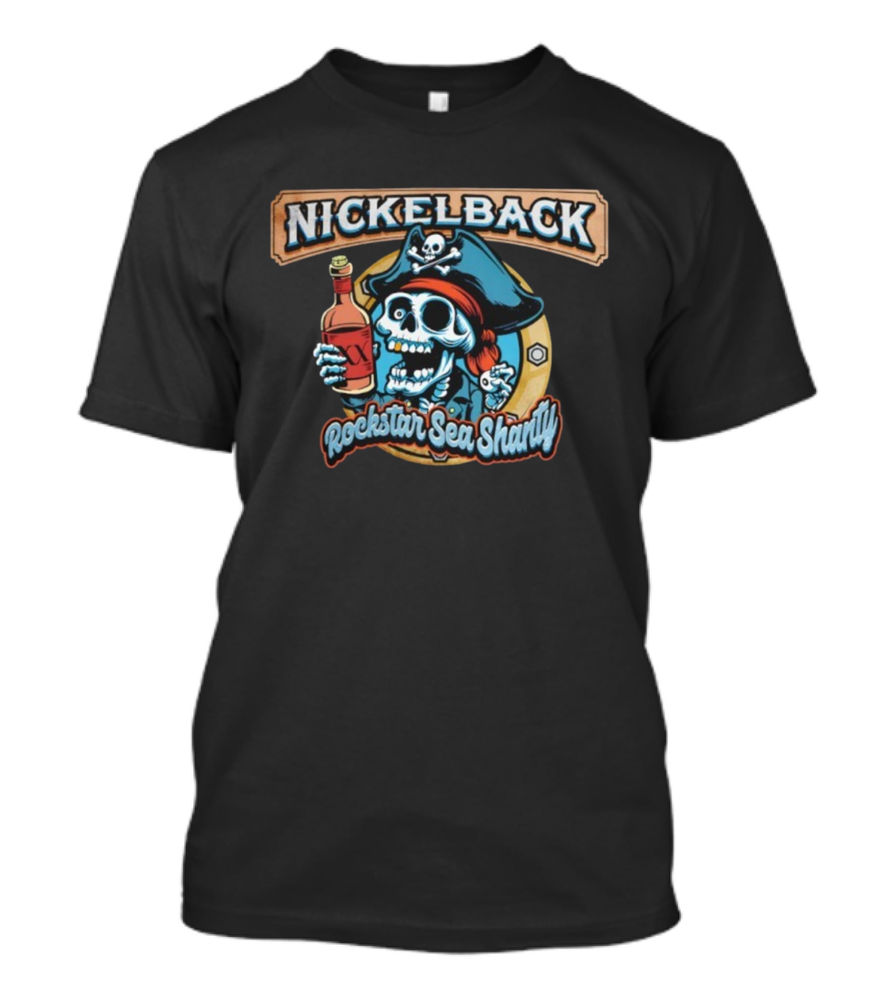 Nickelback Pirate Skeleton Rockstar Sea Shanty T-Shirt