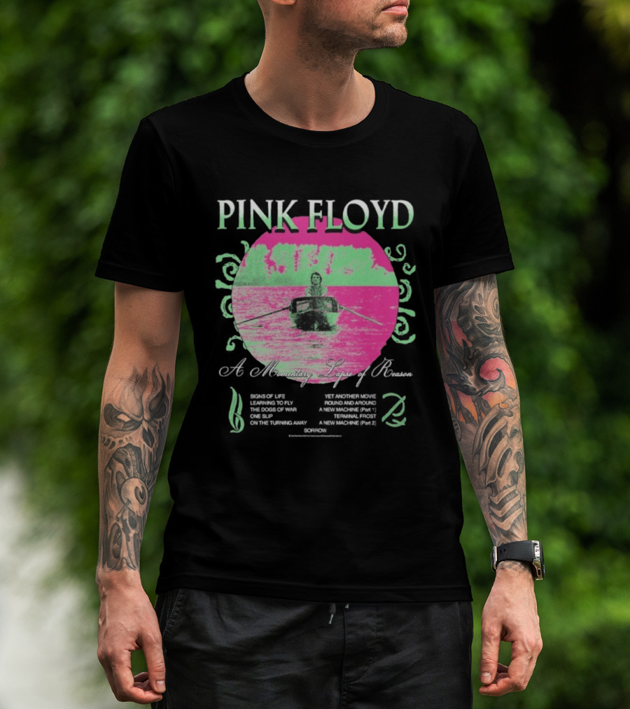 Pink Floyd A Momentary Lapse Of Reason Neon Rowing Scene T-Shirt