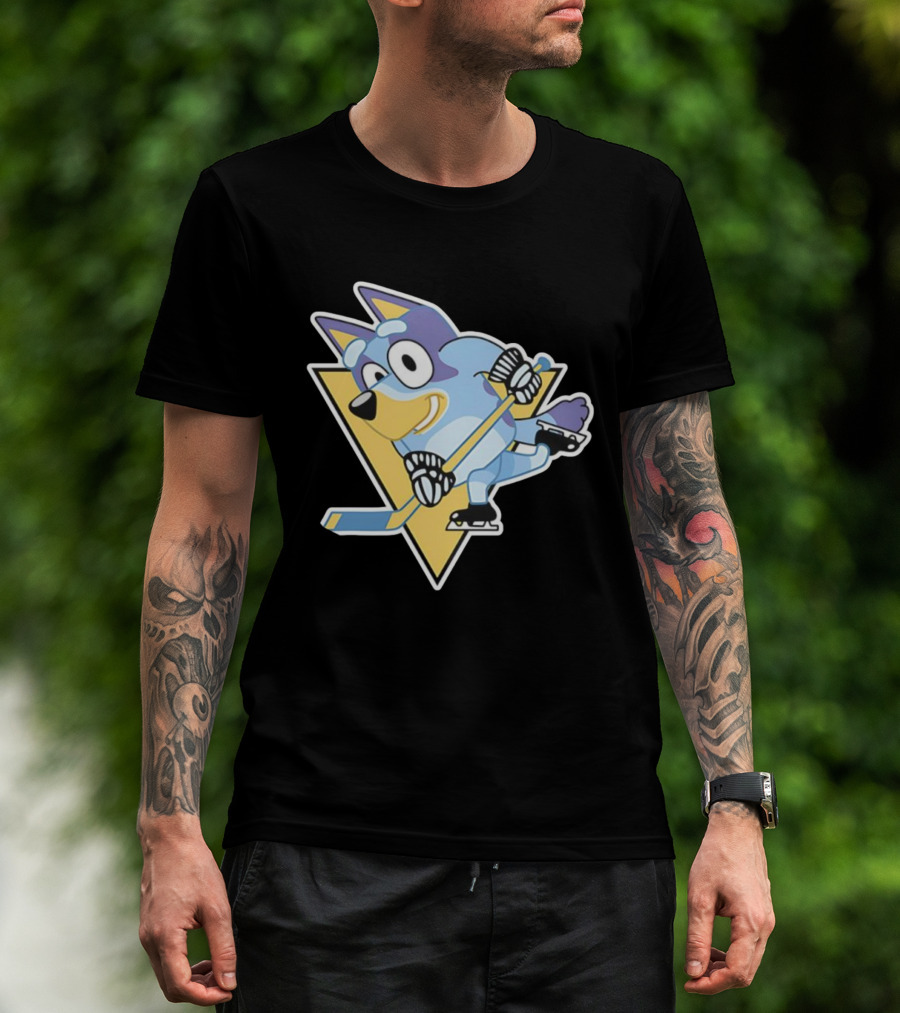 Pittsburgh Steelers Bluey Ice Hockey Crossover T-Shirt