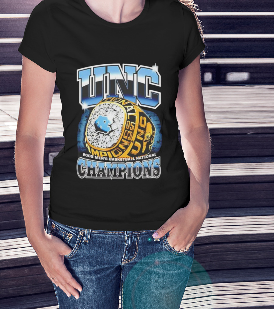 UNC 2005 Men's Basketball National Champions Ring T-Shirt