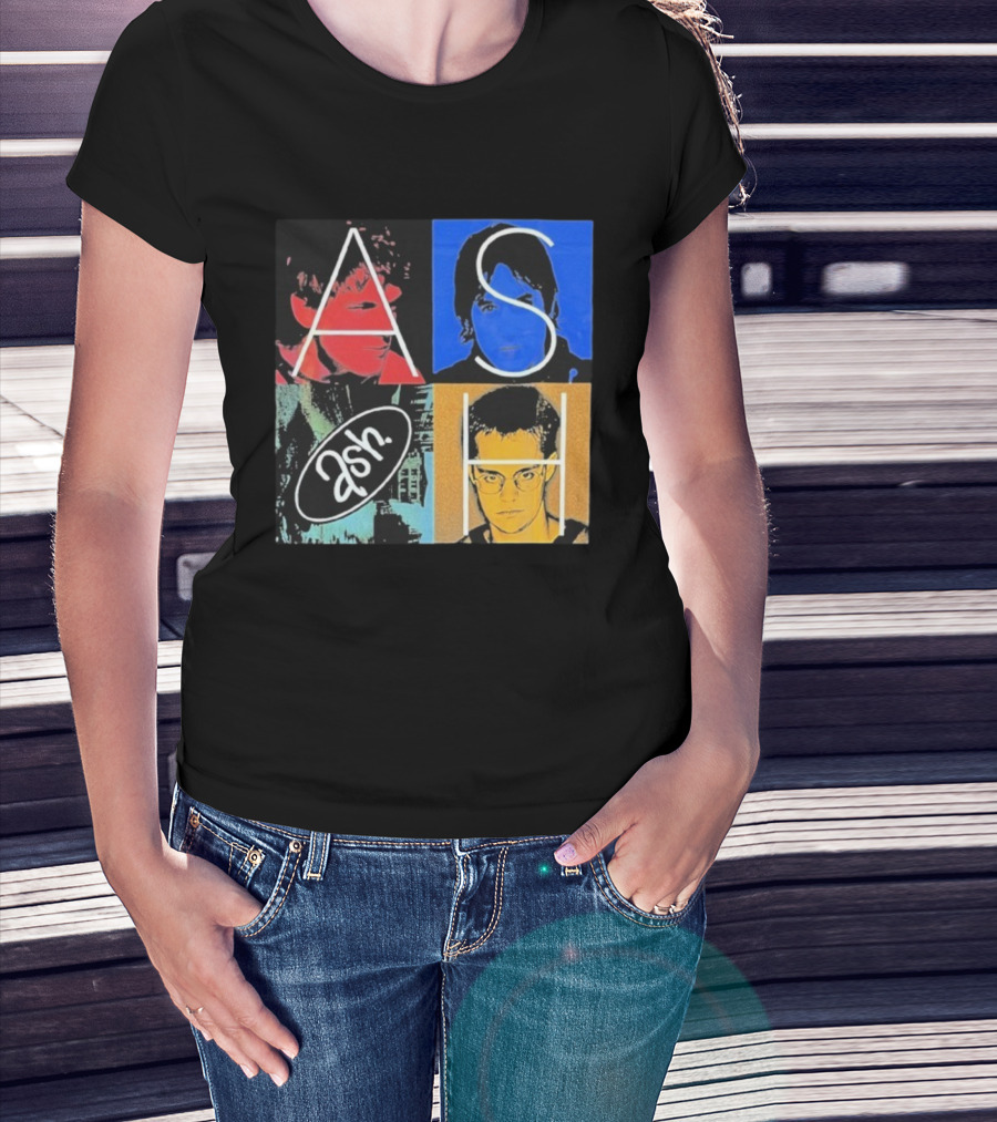 Ash Band Pop Art Style Faces Collage T-Shirt