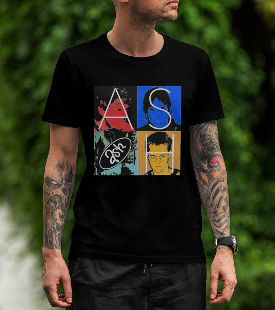 Ash Band Pop Art Style Faces Collage T-Shirt