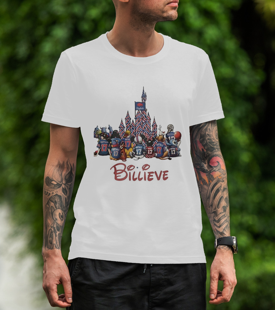Buffalo Bills Disney Characters Castle Believe Football 17 Jersey T-Shirt