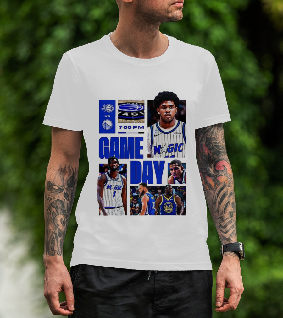 Orlando Magic Vs Golden State Warriors NBA Game Day 2025 7:00 PM T-Shirt