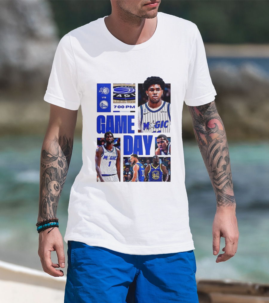 Orlando Magic Vs Golden State Warriors NBA Game Day 2025 7:00 PM T-Shirt