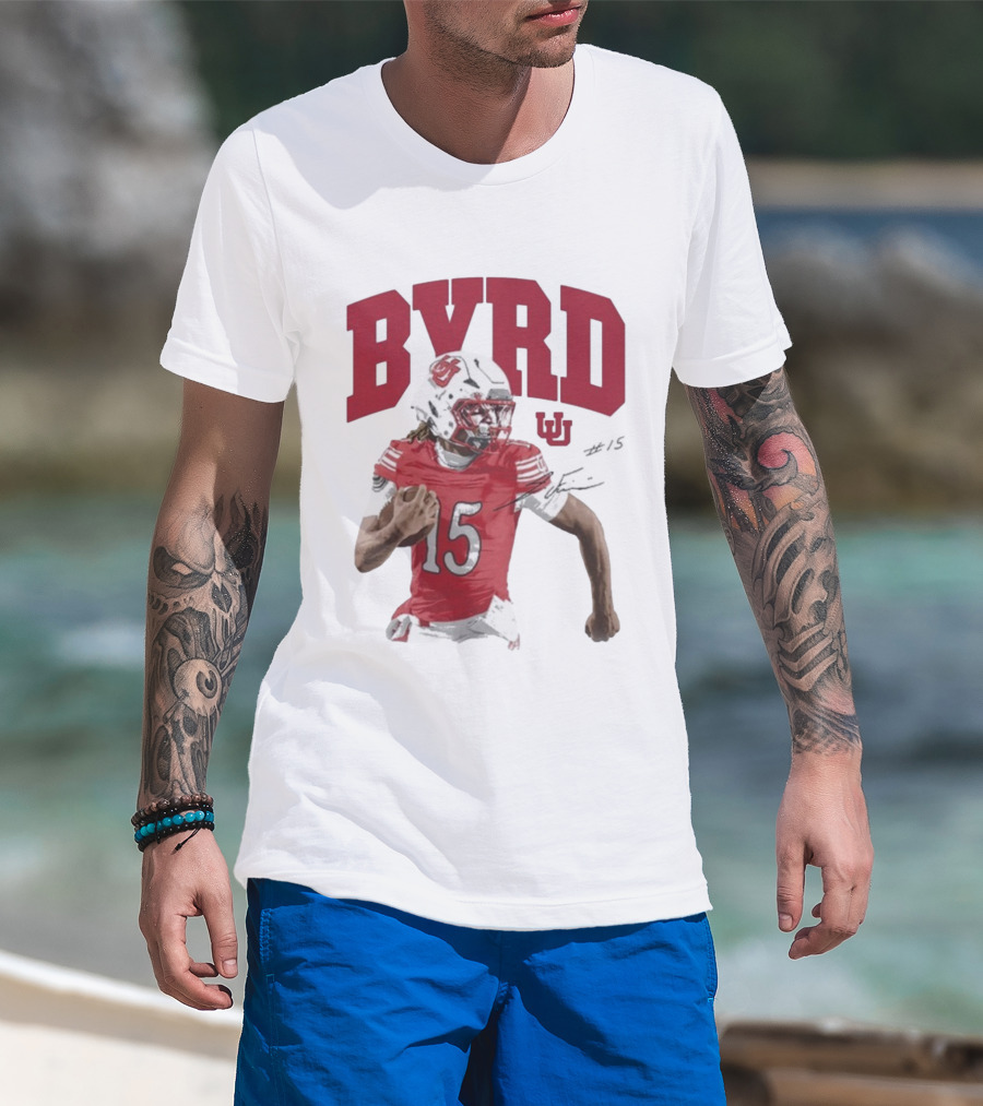 BYRD 15 Utah Utes Football Player Jersey T-Shirt