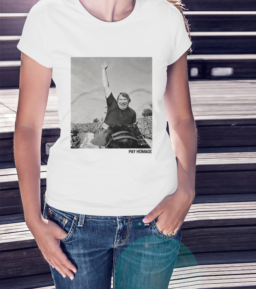 John Madden Celebratory Ride Raiders Coach Achievement T-Shirt