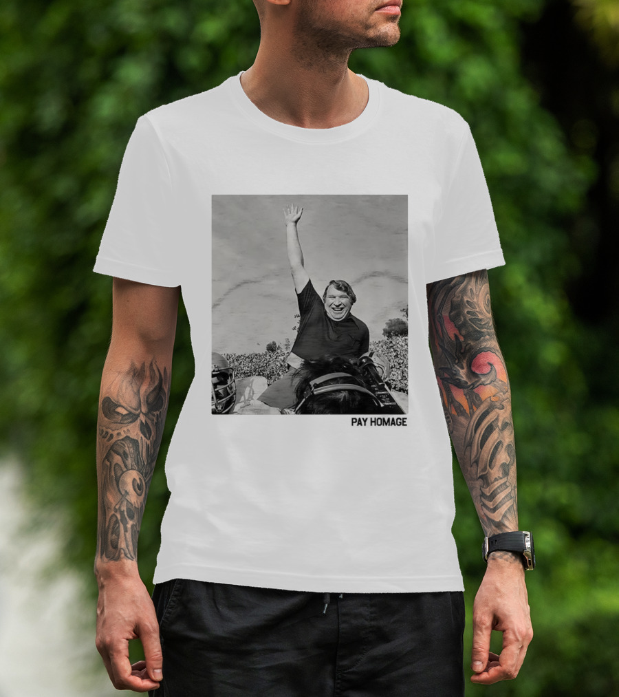 John Madden Celebratory Ride Raiders Coach Achievement T-Shirt