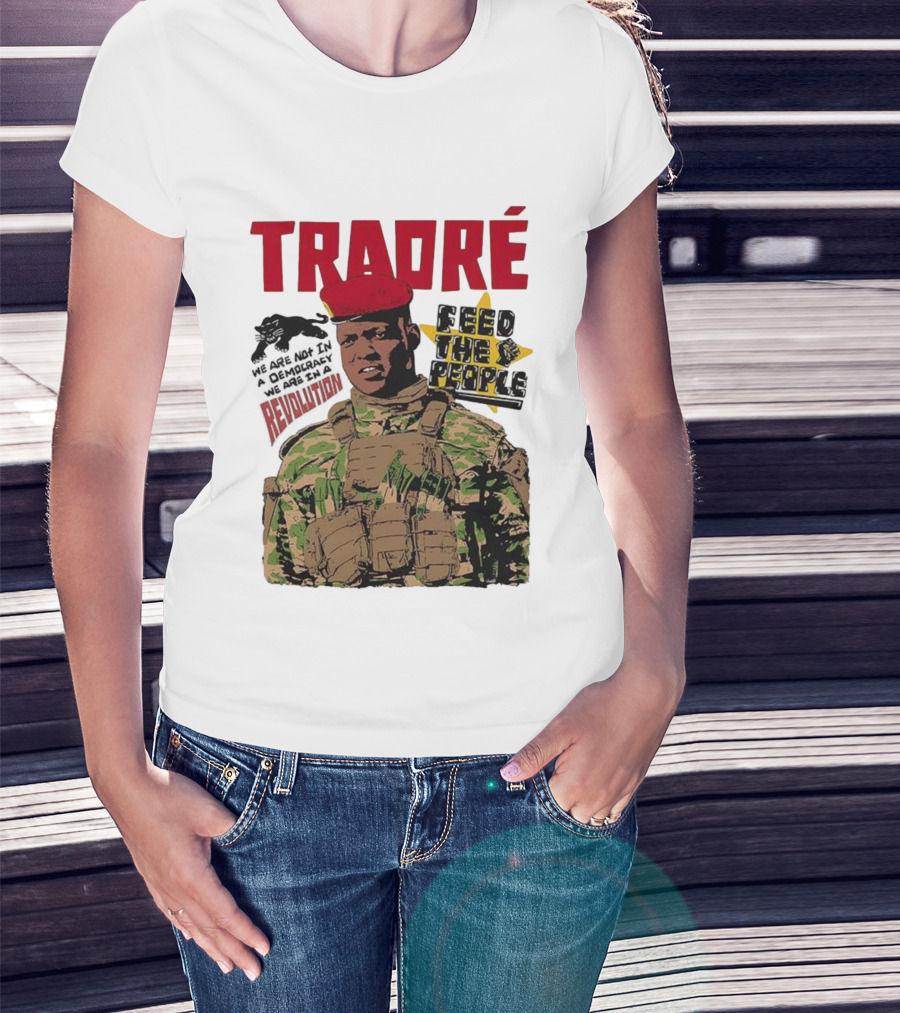 TRAORÉ Revolution Ibrahim Feed The People Burkina Faso T-Shirt