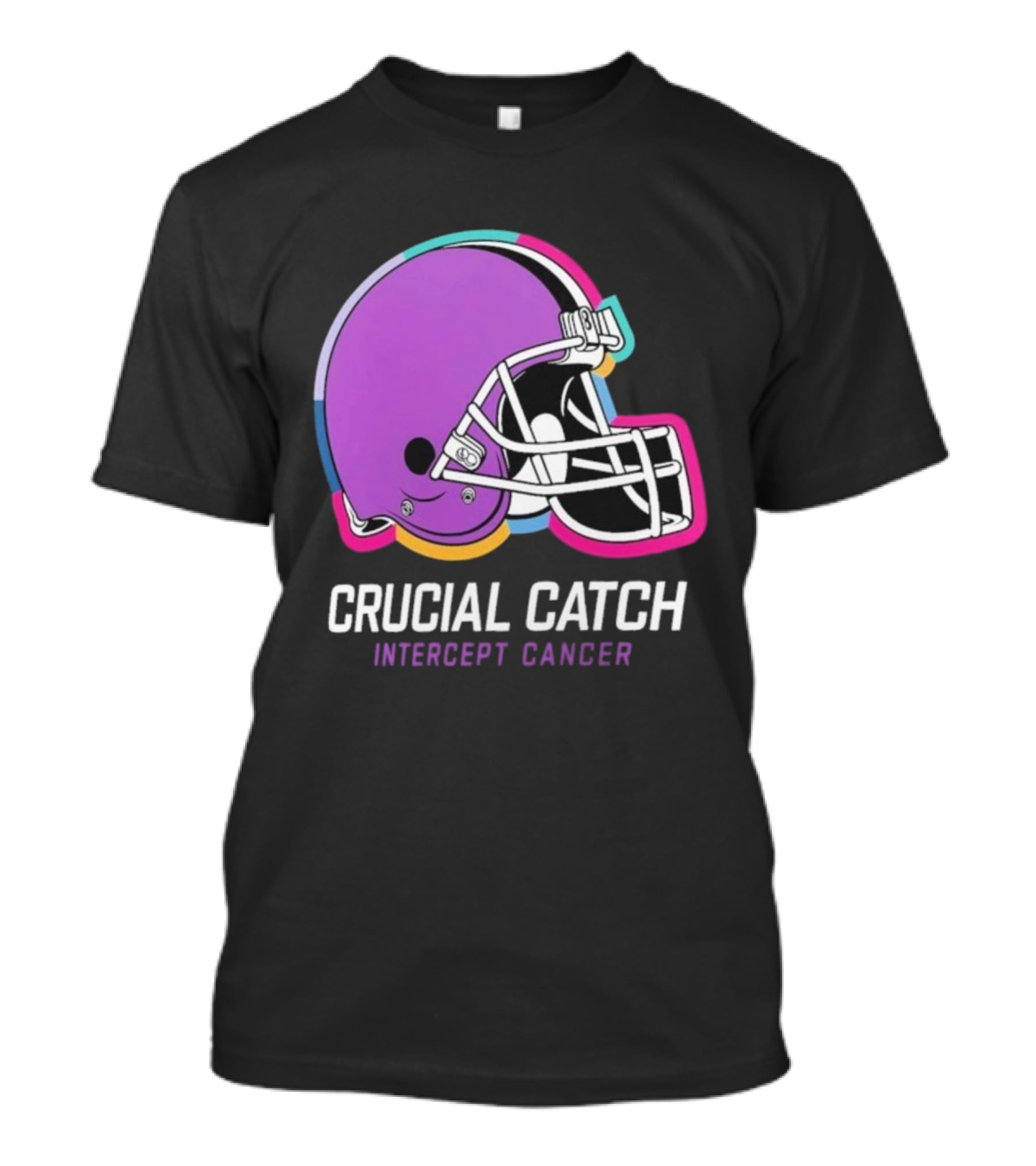 Cleveland Browns NFL Crucial Catch Intercept Cancer Helmet T-Shirt