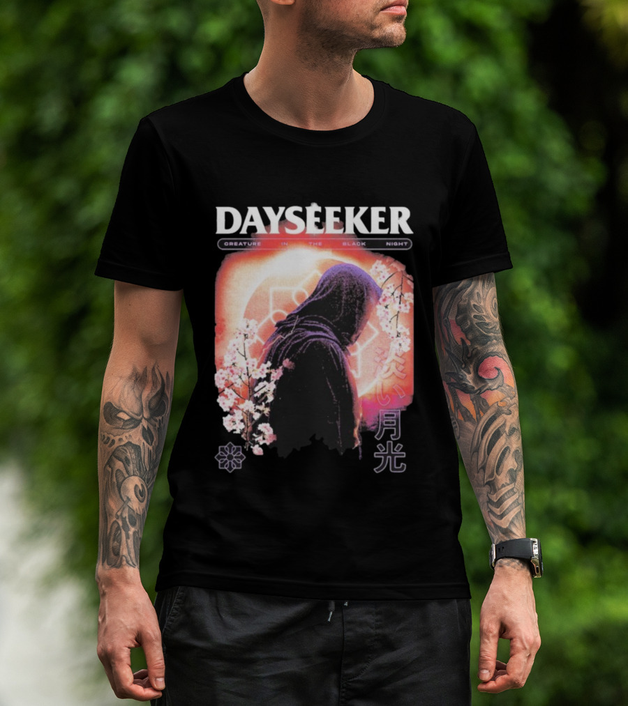 Dayseeker Creature Black Night Cherry Blossom Aesthetic T-Shirt