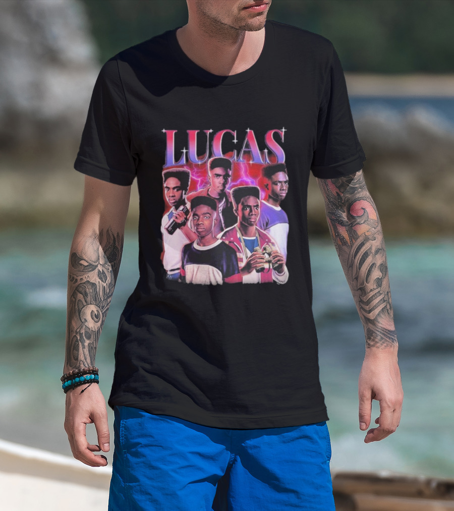 Lucas Stranger Things Character Tribute Retro Style T-Shirt