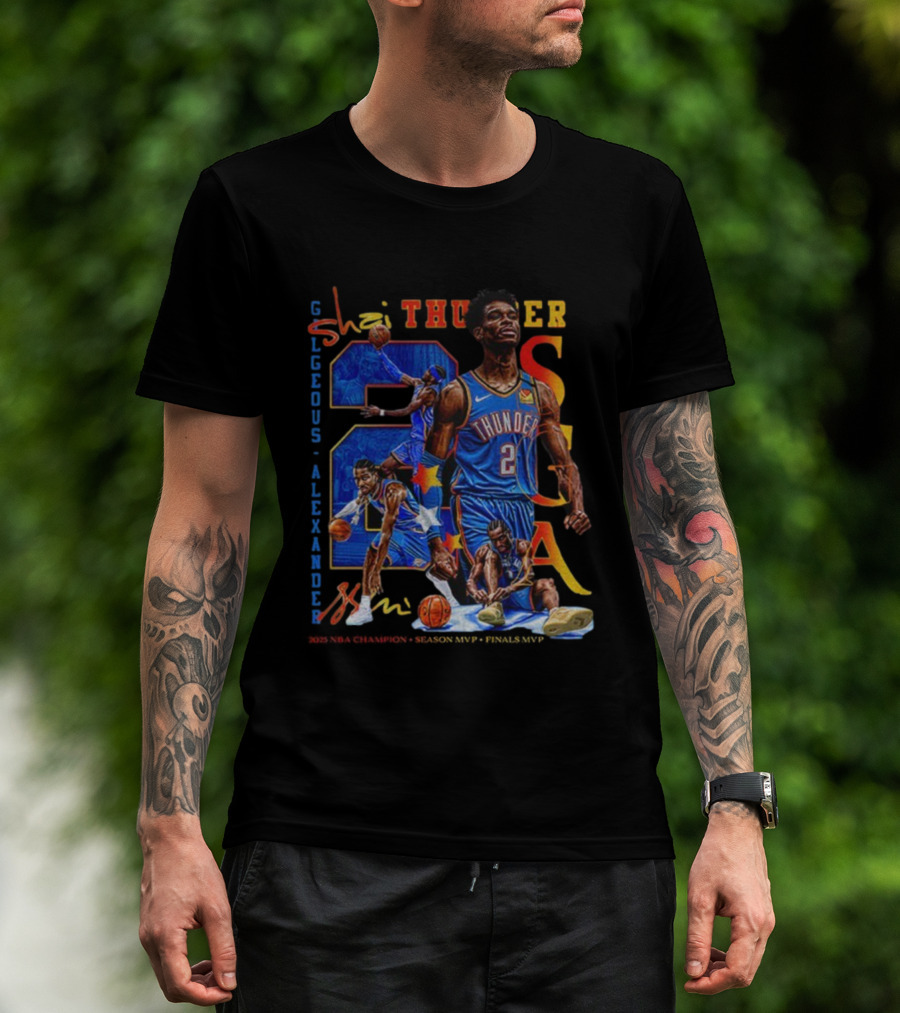 Oklahoma City Thunder Shai Gilgeous-Alexander SGA 2 Basketball MVP Champion T-Shirt