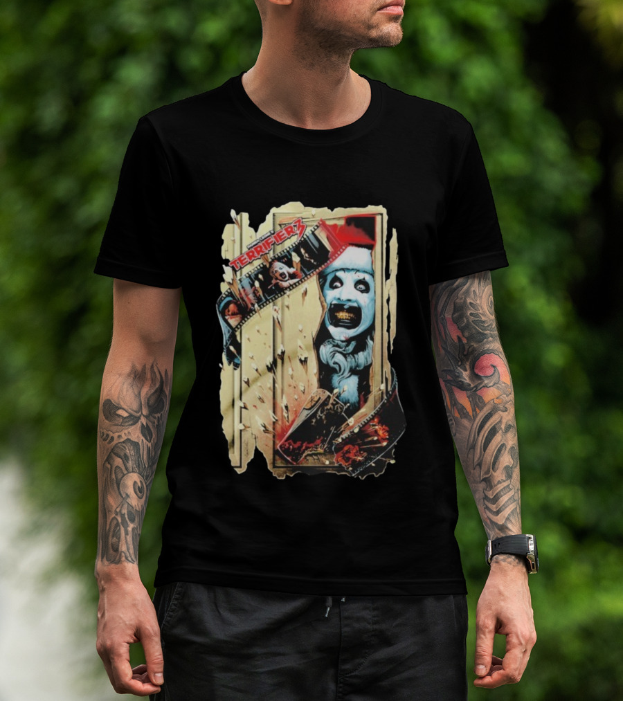 Terrifier 3 Chop House Horror Art The Clown Film Strip Scene T-Shirt