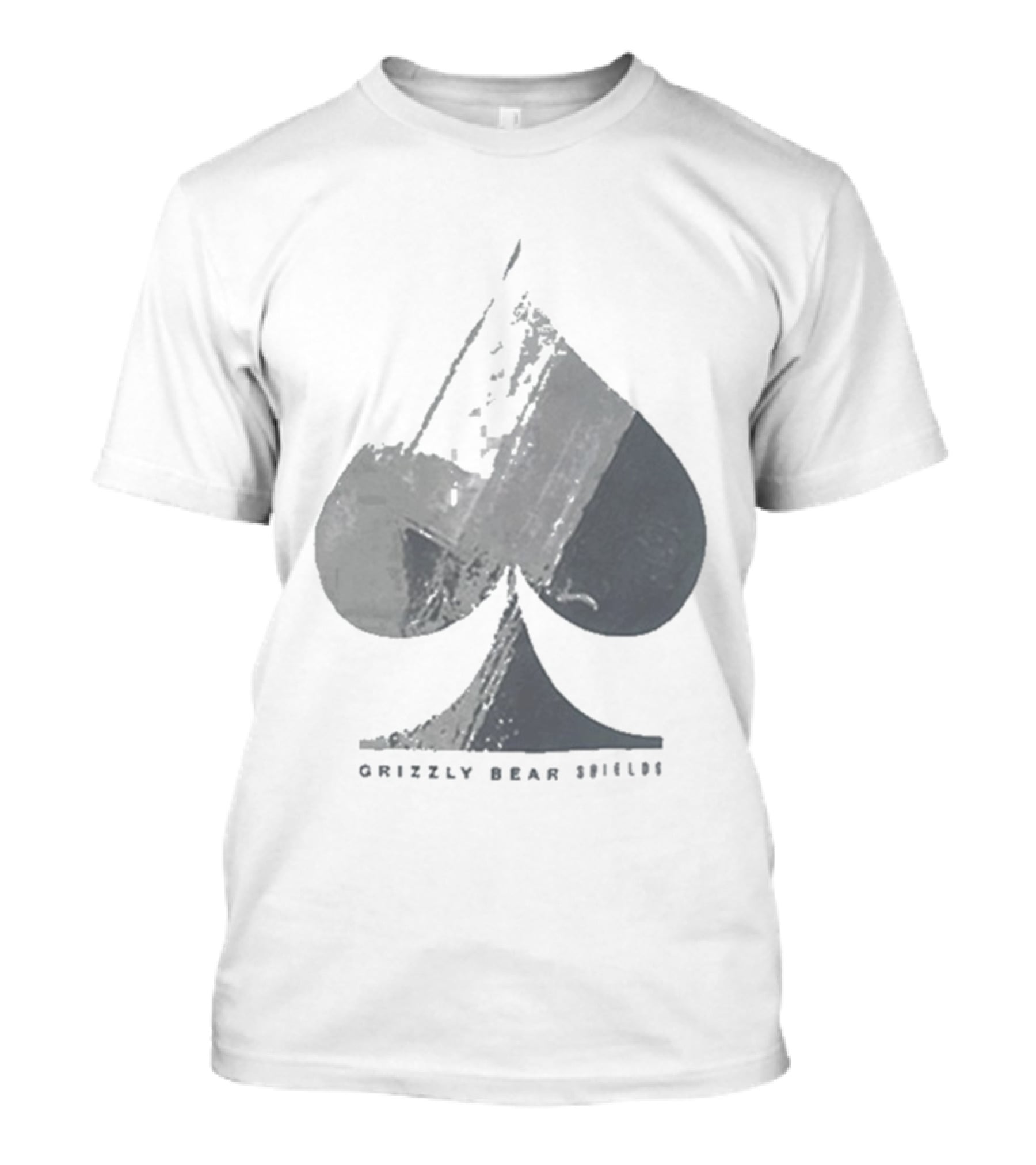 Grizzly Bear Shields Distressed Spade Symbol T-Shirt