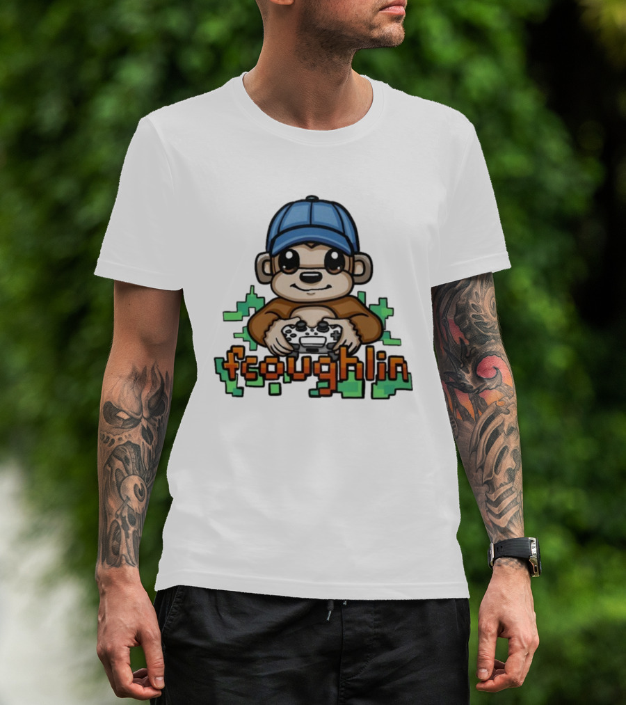 Fsoughlin Monkey Gamer Joystick Cap Gaming T-Shirt