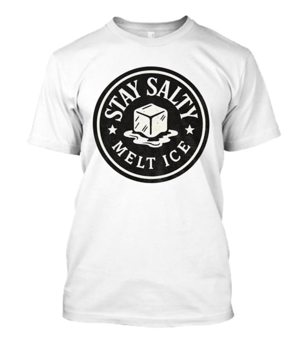 Stay Salty Melt Ice Protest Circle Ice Cube Icon T-Shirt
