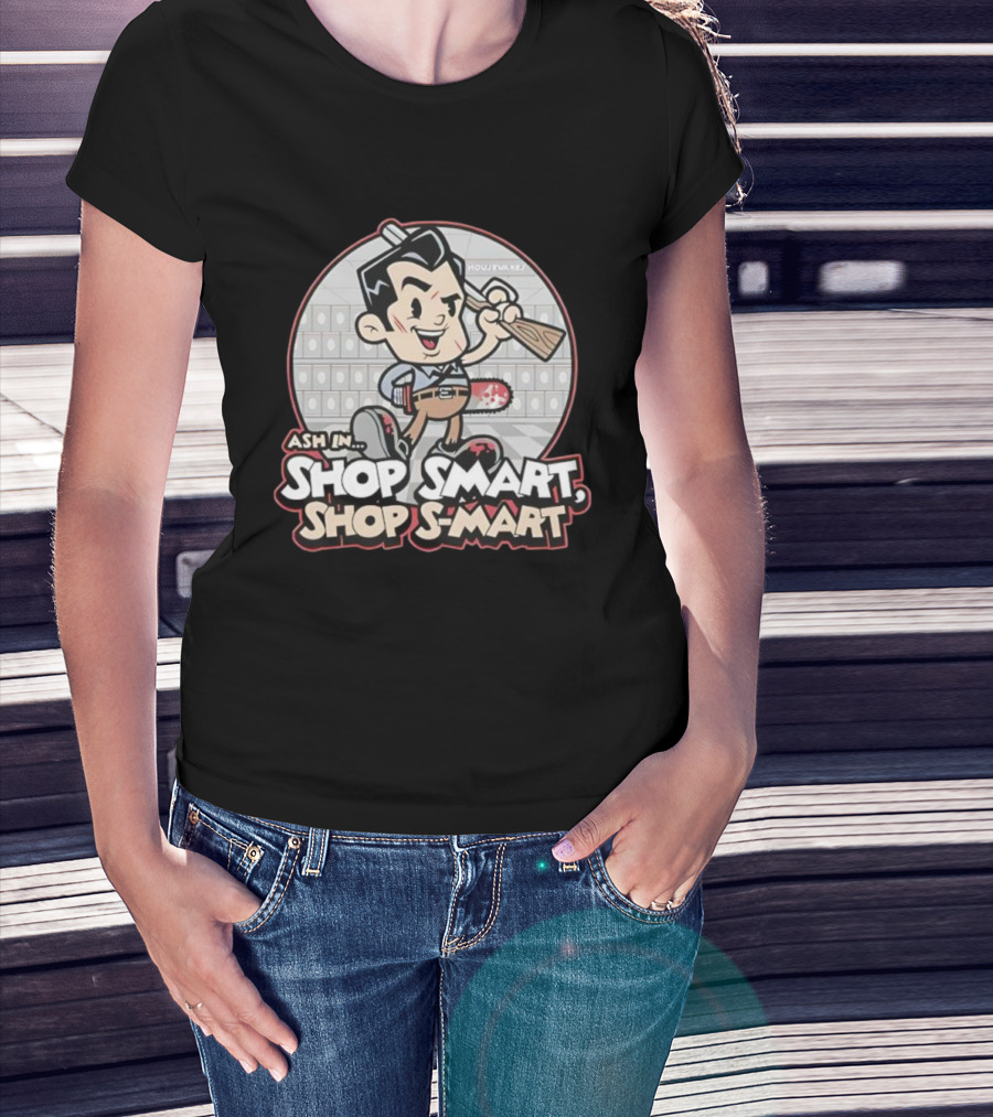 Ash Williams In Shop Smart Shop S-Mart Retro Style T-Shirt