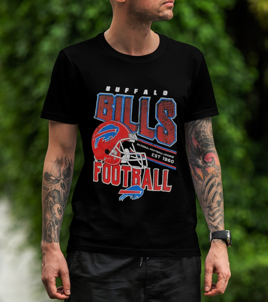 Buffalo Bills Follow The Leader 1960 National Football League Football Helmet T-Shirt