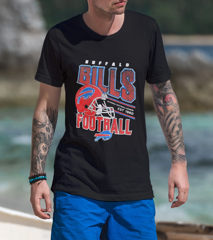 Buffalo Bills Follow The Leader 1960 National Football League Football Helmet T-Shirt