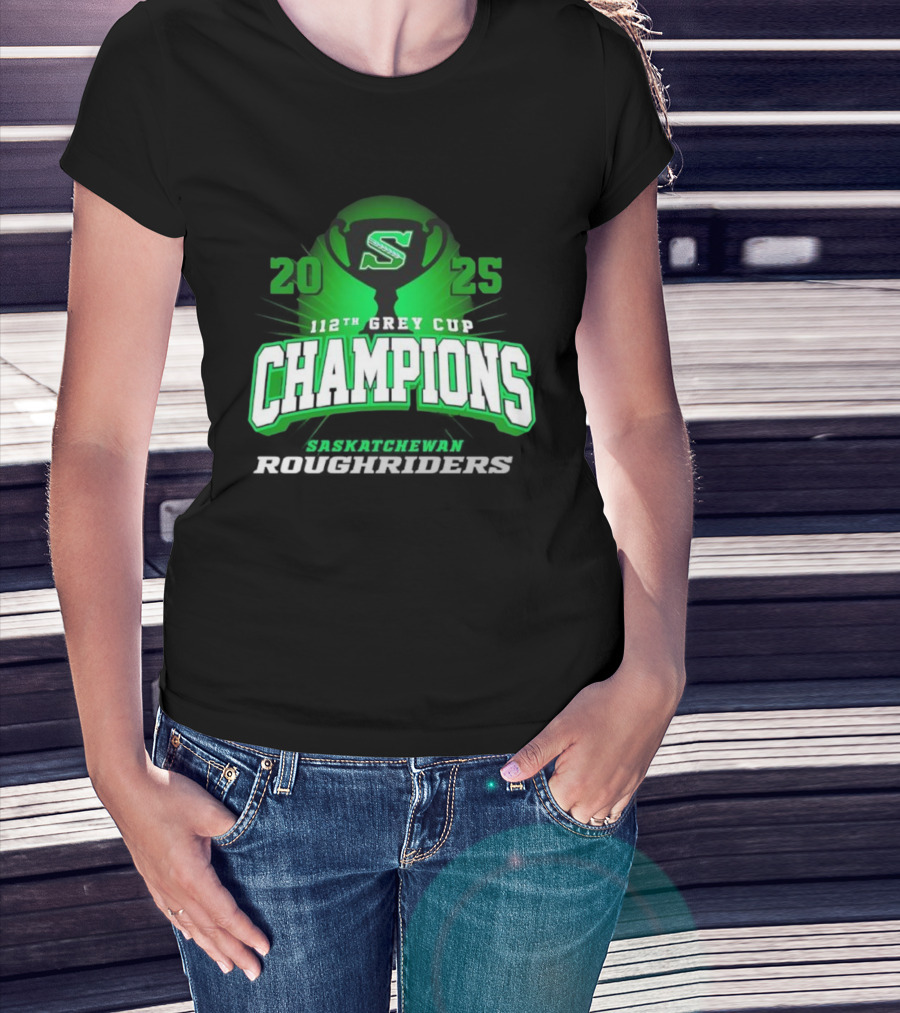 Saskatchewan Roughriders 2025 112th Grey Cup Champions Logo T-Shirt