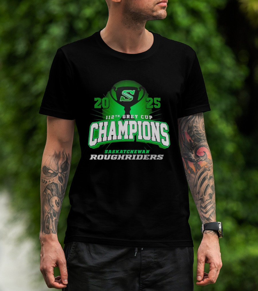 Saskatchewan Roughriders 2025 112th Grey Cup Champions Logo T-Shirt