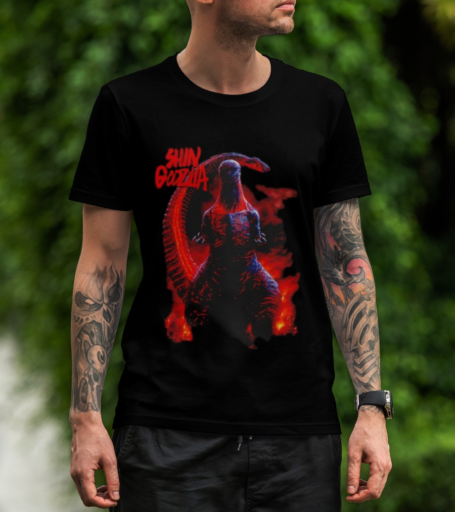 Shin Godzilla Red Nightmare Fiery Monster Scene T-Shirt