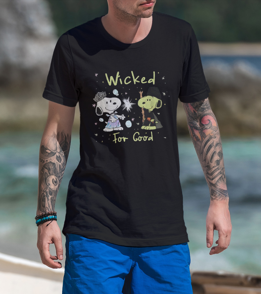 Snoopy Wicked Wicked For Good Peanuts Halloween Costume Theme T-Shirt