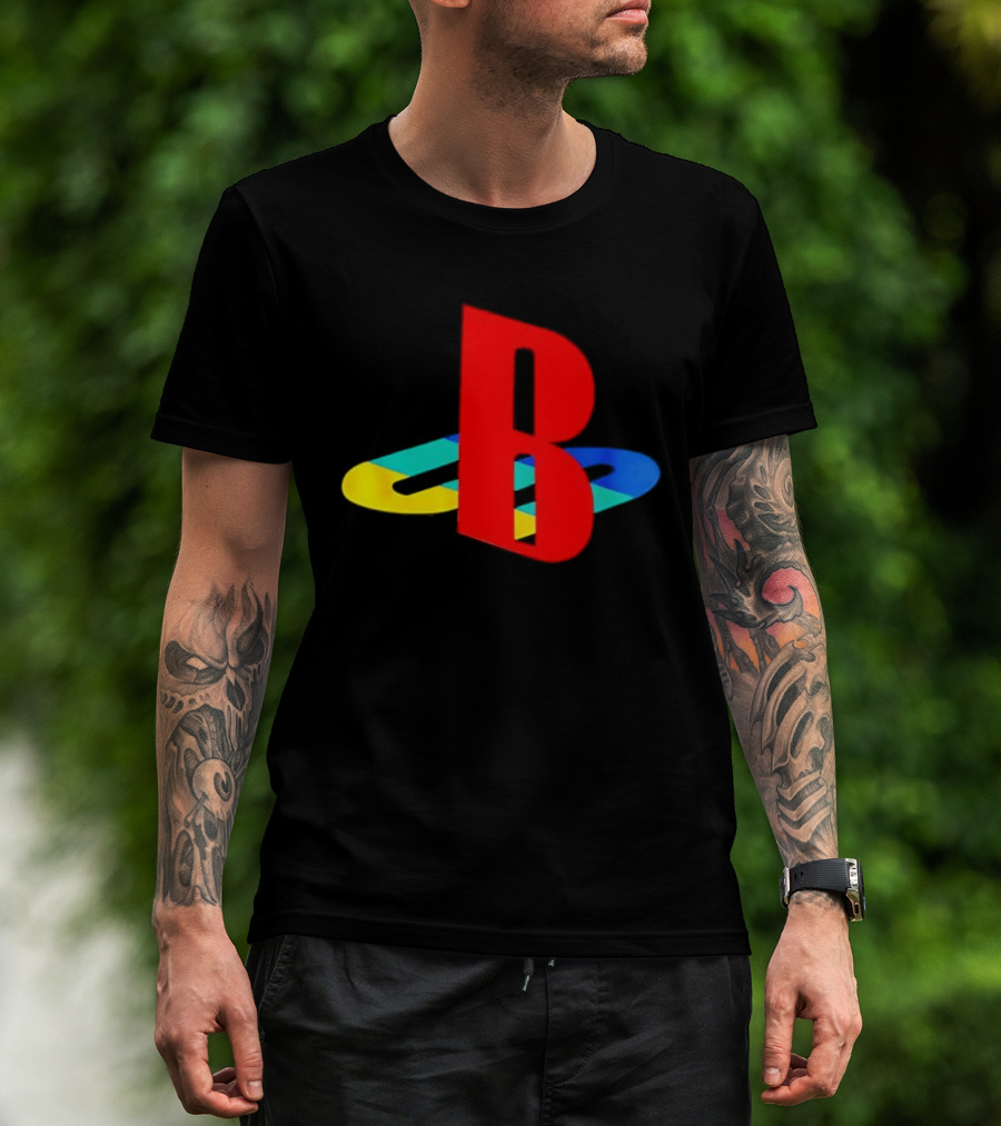 The StepBros 3 Deluxe Edition PlayStation Inspired B Logo T-Shirt