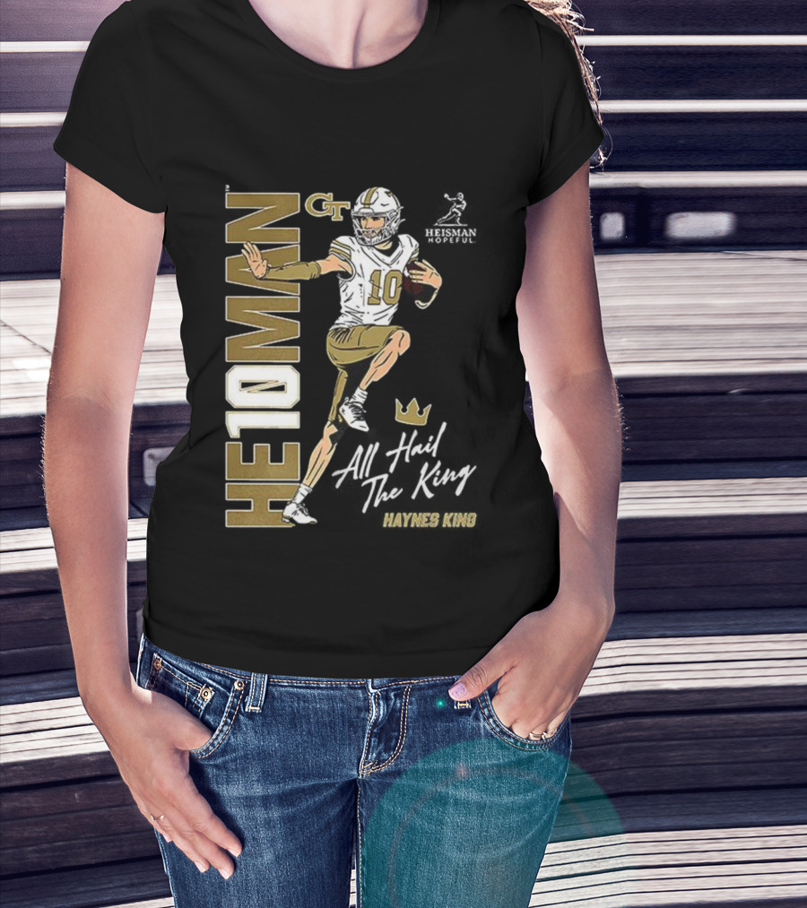 HE10MAN Haynes King GT Georgia Tech Yellow Jackets Football Quarterback T-Shirt