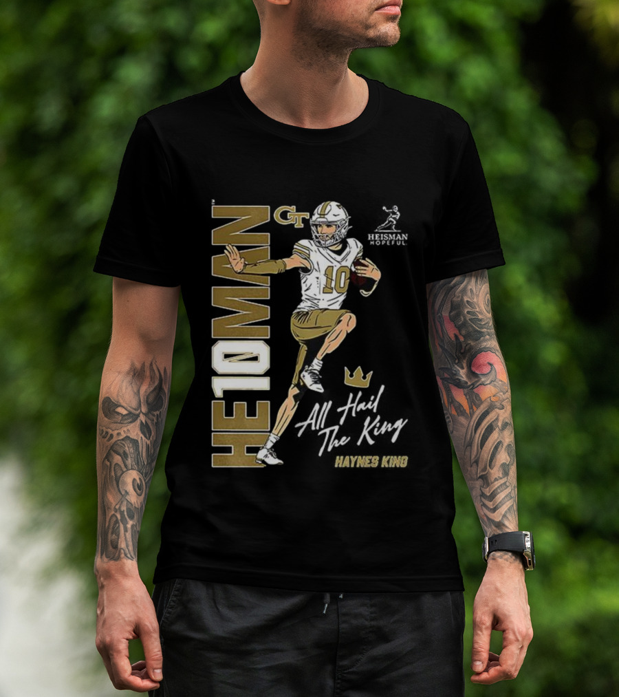 HE10MAN Haynes King GT Georgia Tech Yellow Jackets Football Quarterback T-Shirt
