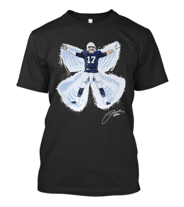 Josh Allen Snow Angel Buffalo Bills 17 Football Signature T-Shirt