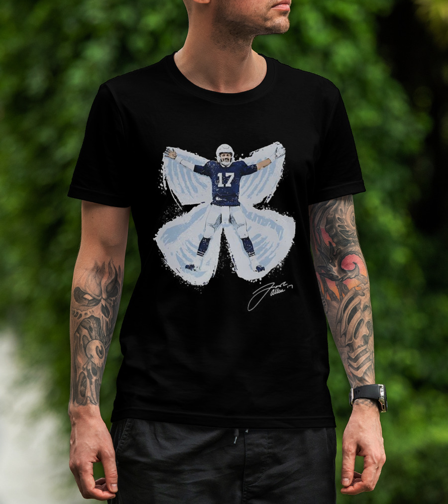 Josh Allen Snow Angel Buffalo Bills 17 Football Signature T-Shirt