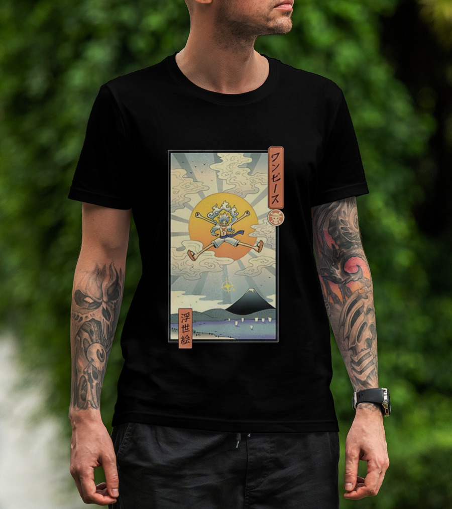 Luffy Gear 5 One Piece Anime Ukiyo-e Style Japan Art T-Shirt