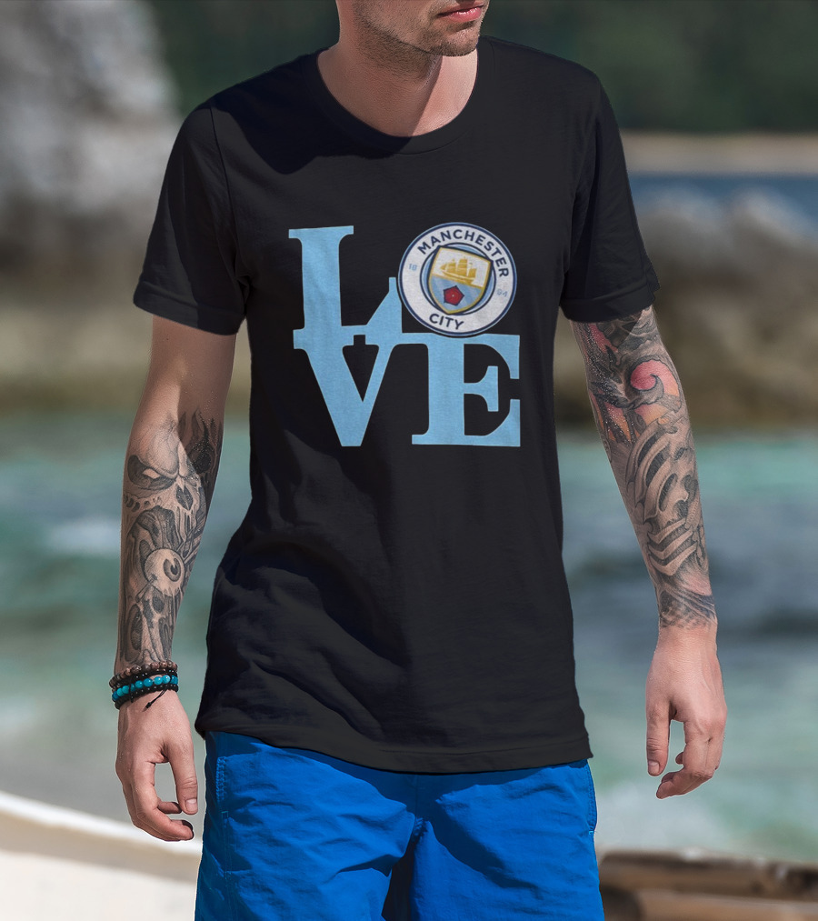 Manchester City FC LOVE Emblem 1894 Badge T-Shirt