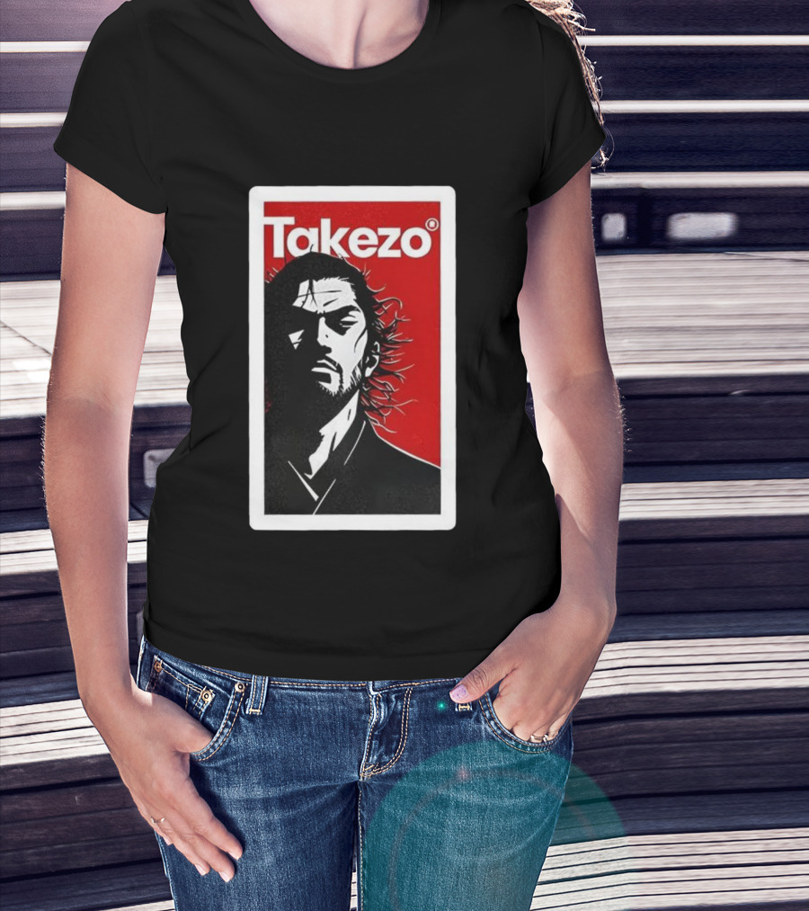Takezo Shadow Of The Lone Warrior Manga Samurai Art Style T-Shirt