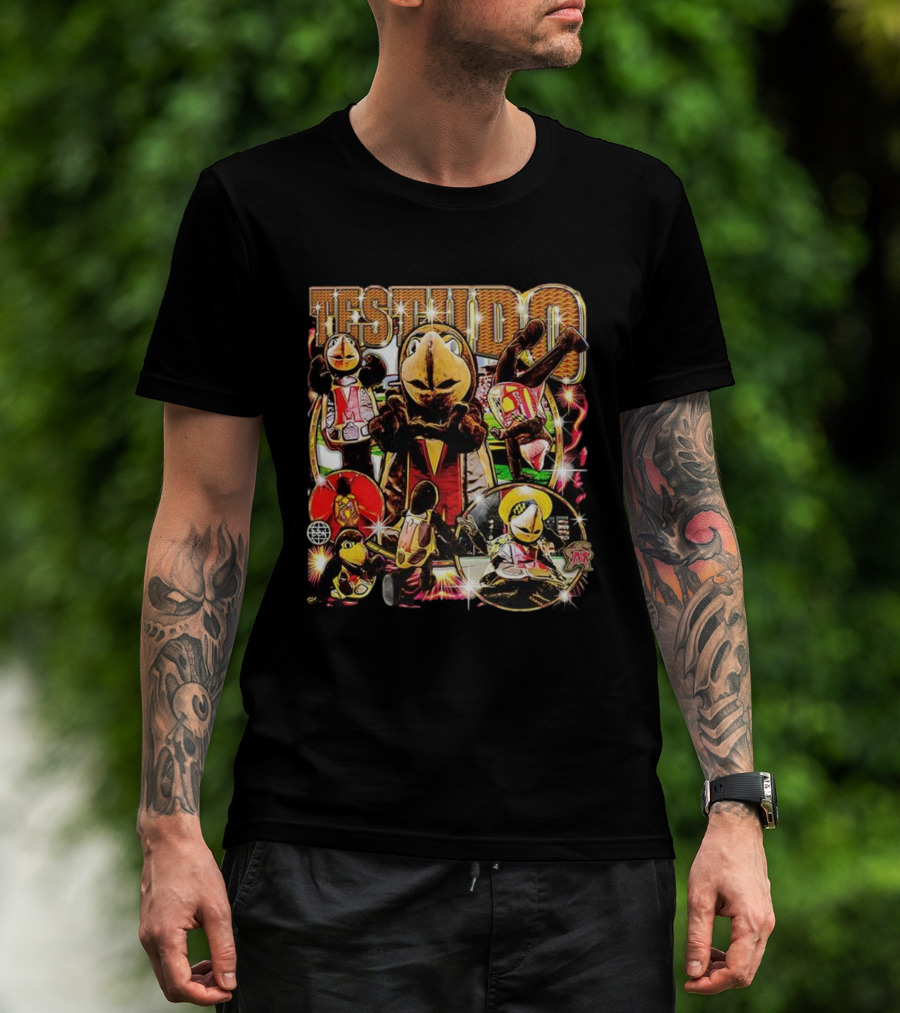 Testudo Maryland Terrapins Mascot Vintage Collage T-Shirt