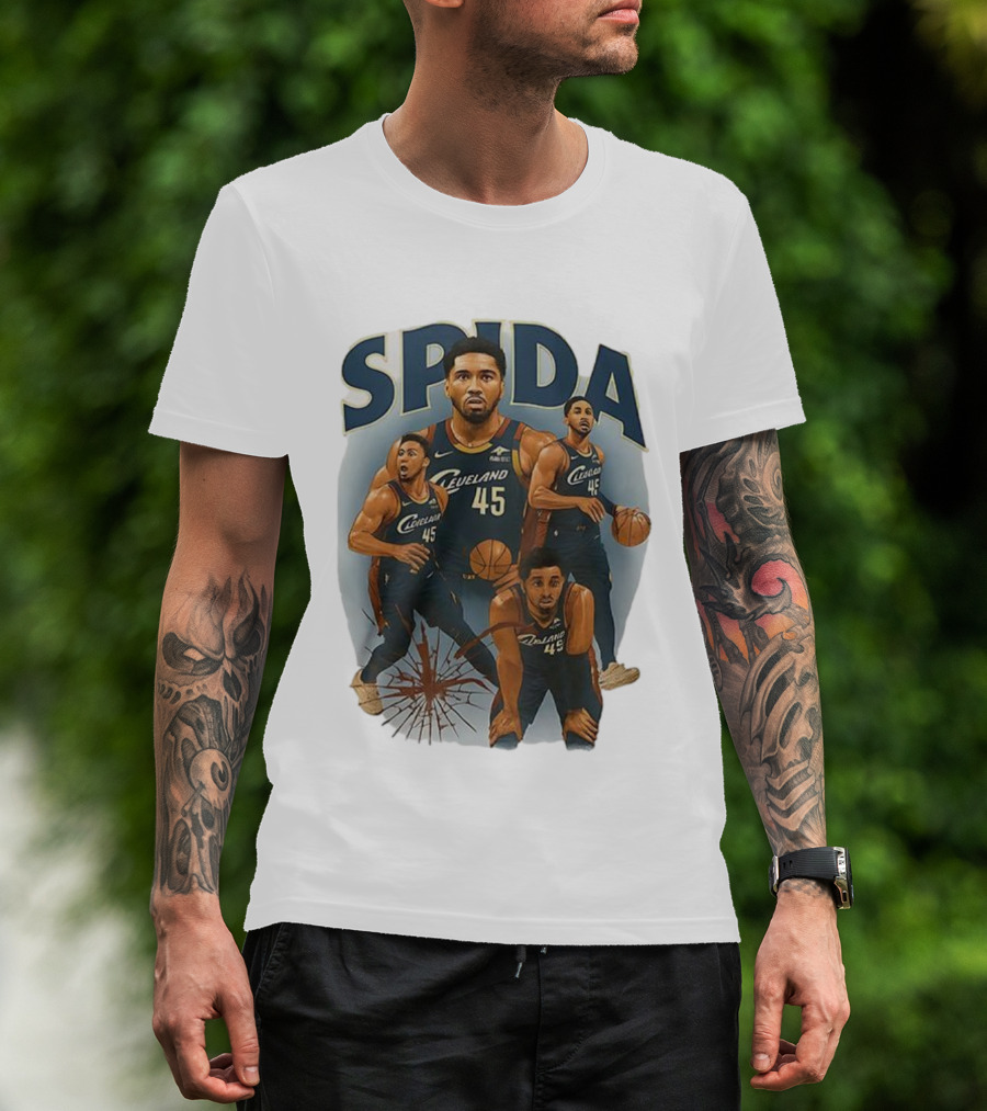 Cleveland Cavaliers Donovan Mitchell Spida 45 Basketball Ensemble T-Shirt