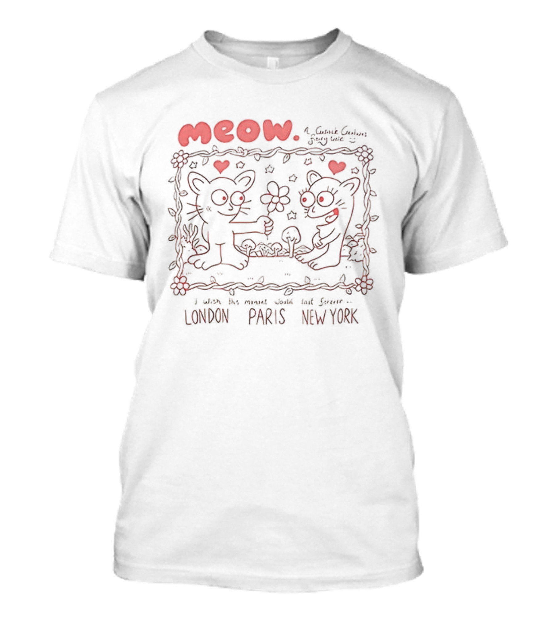 Meow Cats Love London Paris New York Fashion Alexandra Galambova T-Shirt