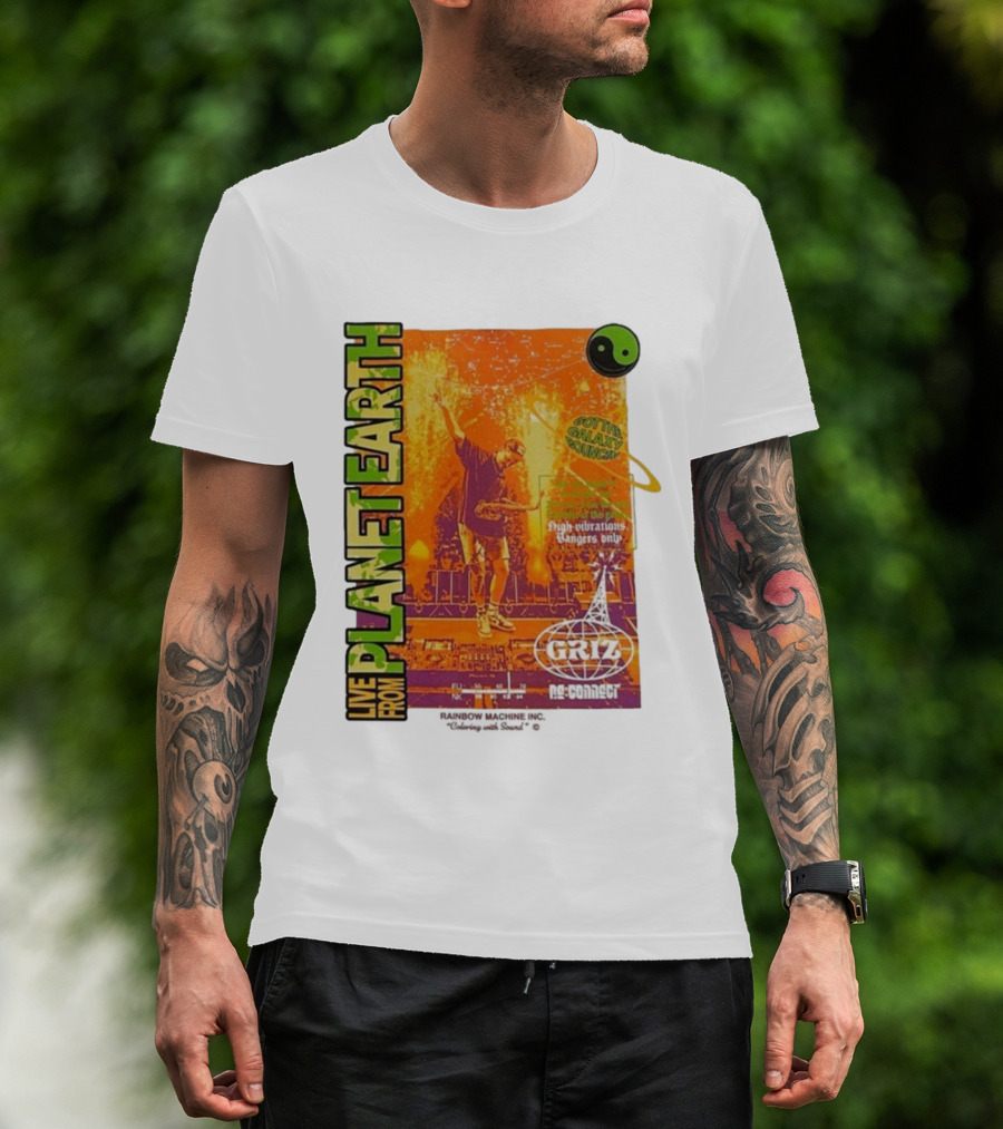 Live From Planet Earth Griz 60th Galaxy Sound High Vibrations Ragers Only Yin Yang T-Shirt